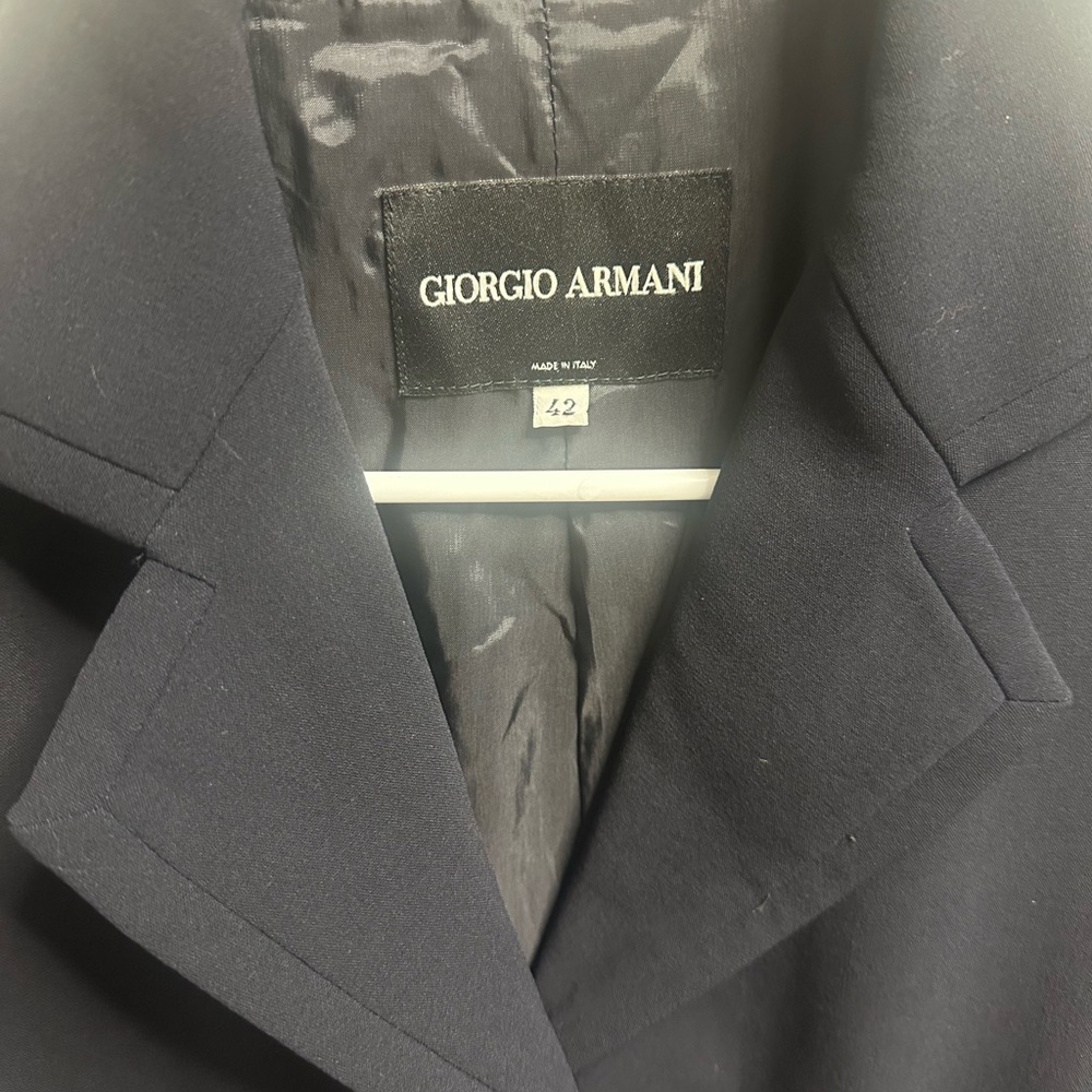 Giorgio Armani Borgo 21 Wool Blazer Jacket 42 IT Navy Blue Made in Italy - Picture 3 of 9